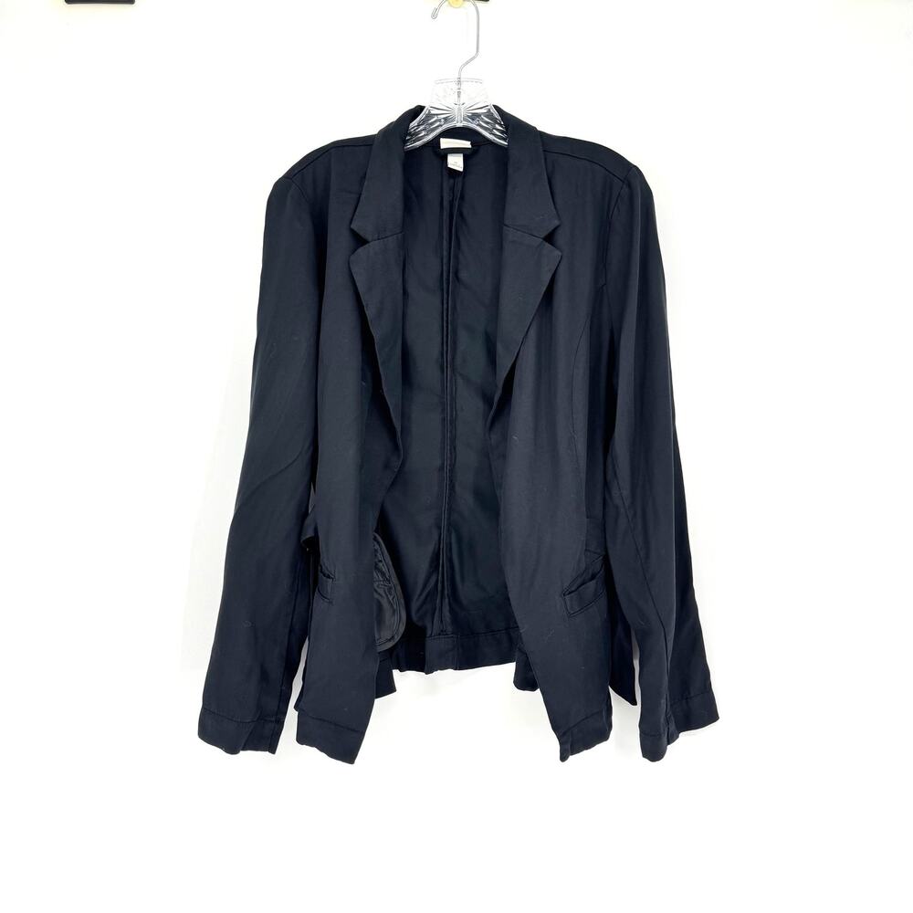 A New Day Women's Black Linen Blend Blazer Medium